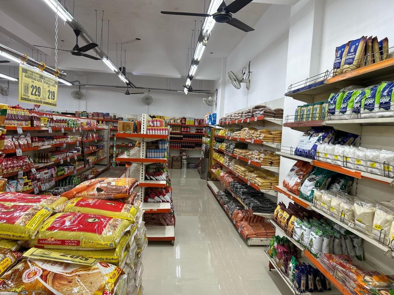 Rice, atta and pulses aisle